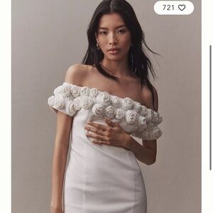 BHLDN Off-Shoulder Rosette Mini Dress